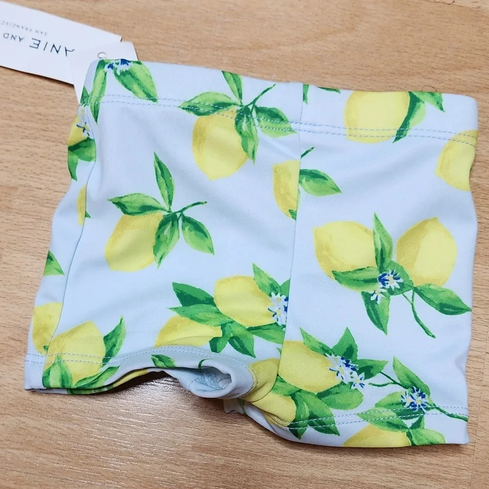 NWT Janie & Jack Lemon Baby Swim Shorts‎ size 0-3 months.